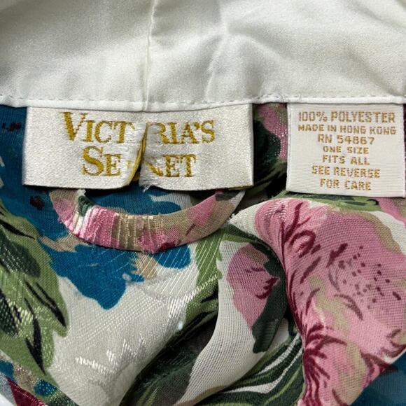 Vintage Gold Label Victoria's Secret Floral Robe One Size Elegant Feminine - Picture 13 of 14